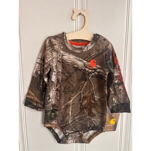 Carhartt Camouflage Long Sleeve Baby One Piece 12 Month NWT